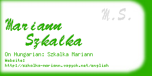 mariann szkalka business card